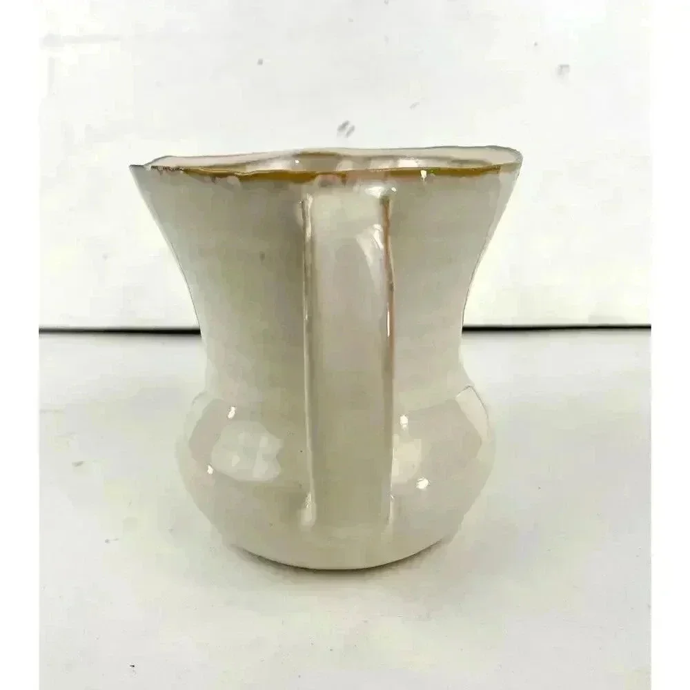 Small‎ Ceramic Vase Pottery With Handles Beige 5